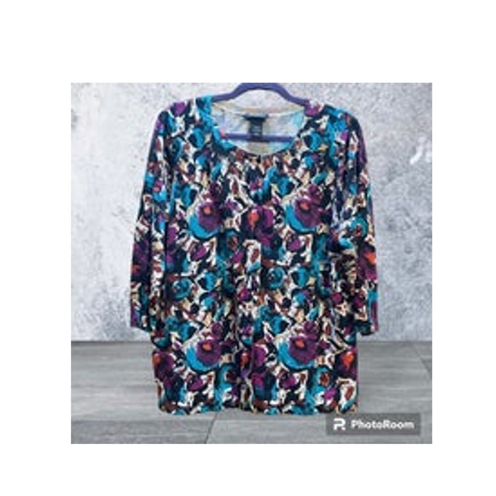 LANE BRYANT Floral Blouse Jacket Blazer Sweater Cardigan Size 14 16